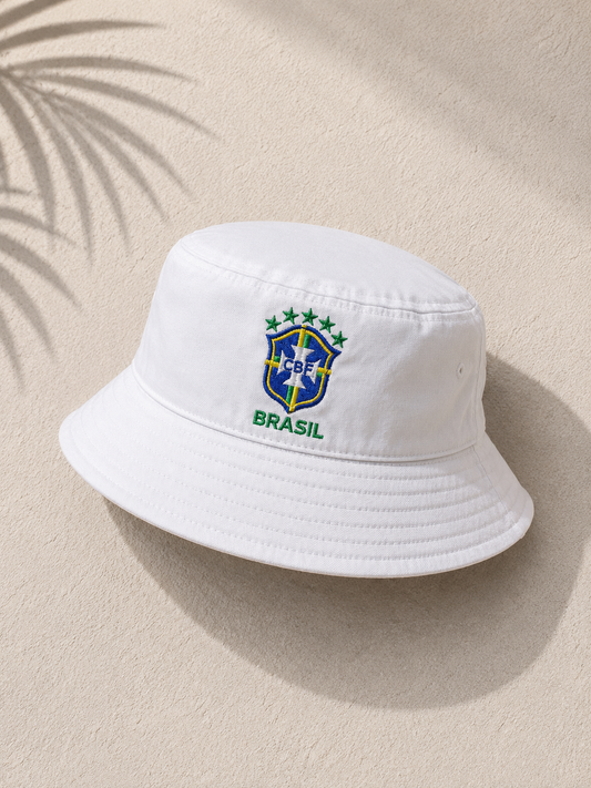 White Brasil Bucket Hat